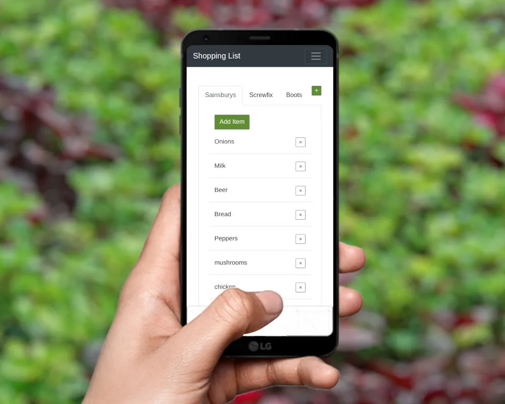 The list app see on a phone
